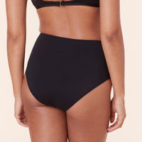 The High Waist Bikini Bottom - Eco Nylon - Black