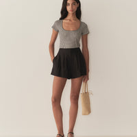 BRIGITTE TEE -- NOIR LA MADDALENA GINGHAM
