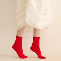 COLLÉGIEN ANKLE SOCK -- COQUELICOT