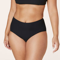 The High Waist Bikini Bottom - Eco Ribbed - Black