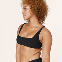 The Havana Bikini Top - Ribbed - Black