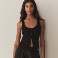 LOIS TANK -- BLACK QUELLE JOLIE POINTELLE