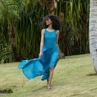 DONYALE DRESS -- BLUE GROTTO