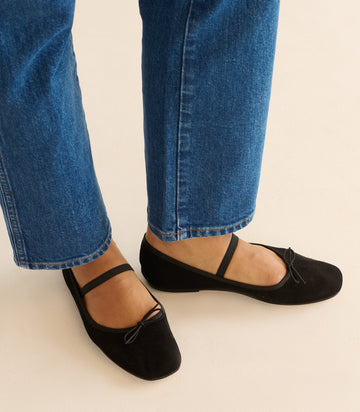 ELENI MARY JANE -- BLACK SUEDE
