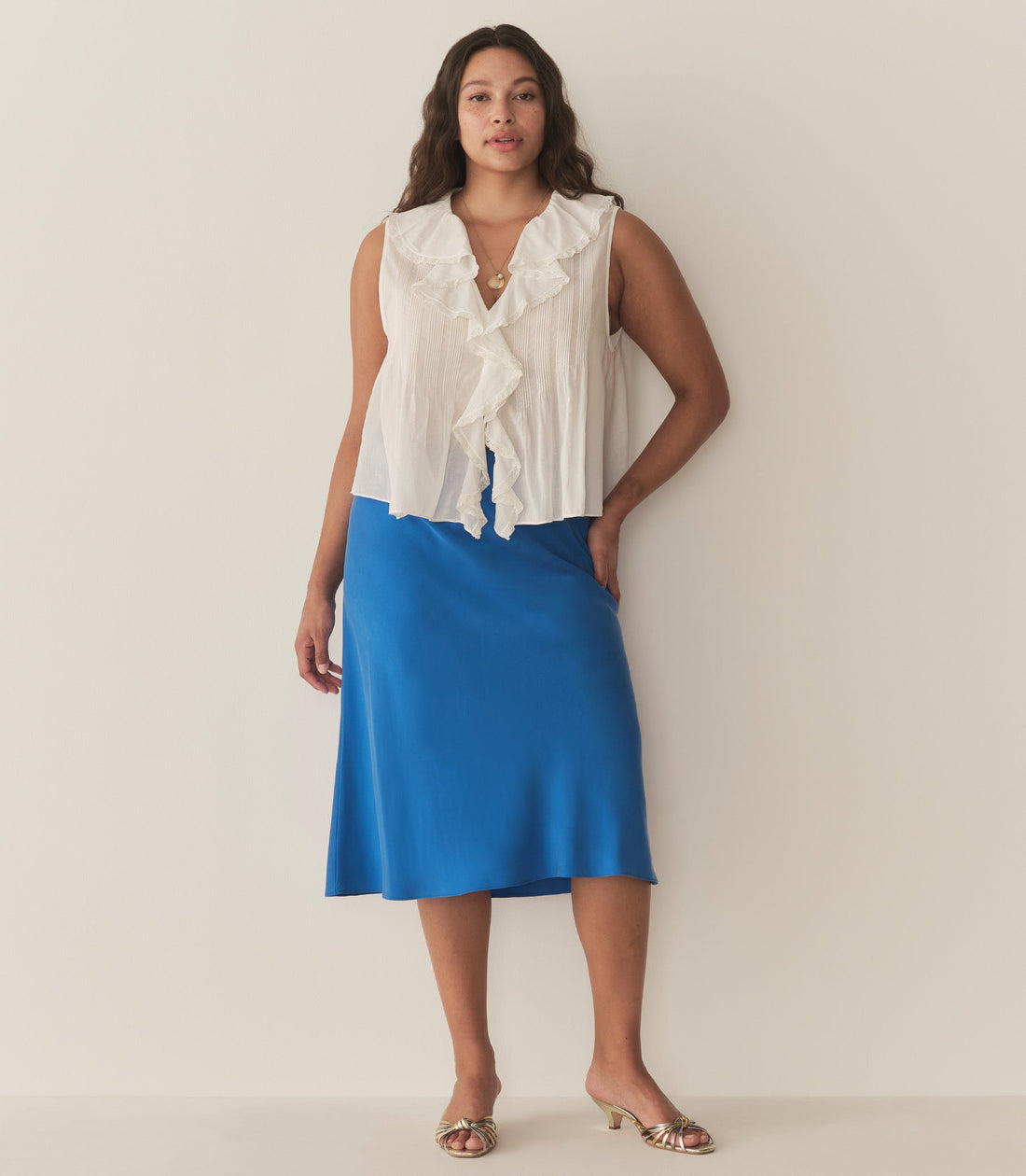 ELOWENA SKIRT -- BLUE TOURMALINE