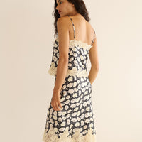 ELOWETTE SKIRT -- NOIR FLEURS D'ANEMONE