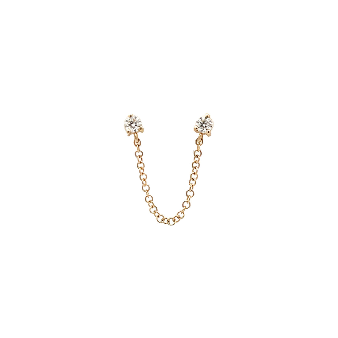 Diamond Stud Chain Earrings