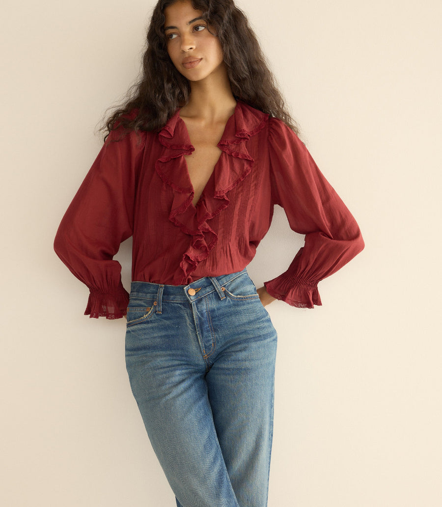 HARDY TOP -- DEEP CRIMSON