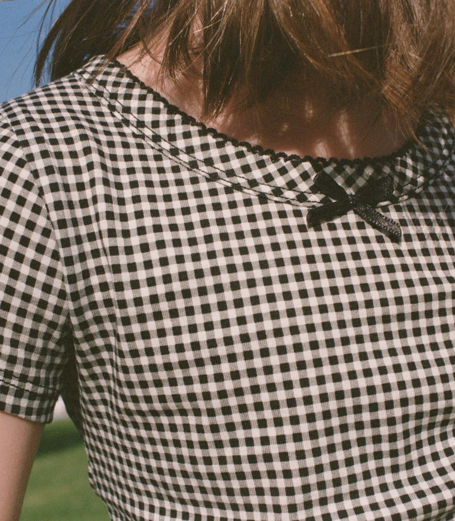 HUCKLEBERRY TEE -- NOIR LA MADDALENA GINGHAM