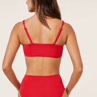 The Havana Bikini Top - Flat - Cherry Red