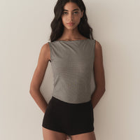 IDA TANK -- NOIR LA MADDALENA GINGHAM