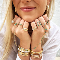 Diamond & Emerald Hand Chain Bracelet