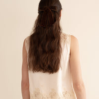LALA BOW BARRETTE -- CHOCOLATE VELVET