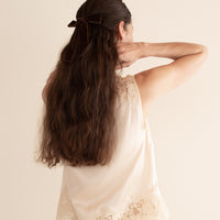 LALA BOW BARRETTE -- CHOCOLATE VELVET