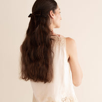 LALA BOW BARRETTE -- CHOCOLATE VELVET
