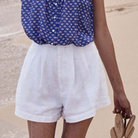 LARUE LINEN SHORT -- SALT