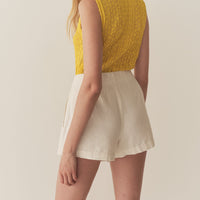 LARUE LINEN SHORT -- SALT
