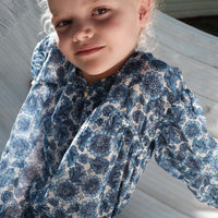 LITTLE MARCHE TOP -- BLEU SOLEIL FLEURIT