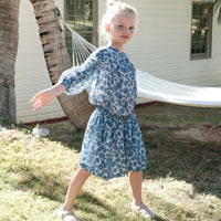 MILIANNE SKIRT -- BLEU SOLEIL FLEURIT