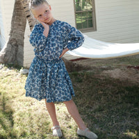 LITTLE MARCHE TOP -- BLEU SOLEIL FLEURIT