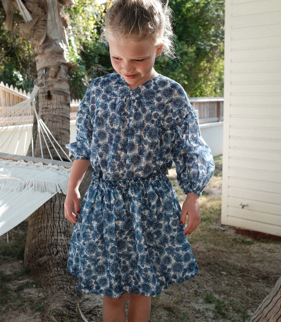 MILIANNE SKIRT -- BLEU SOLEIL FLEURIT