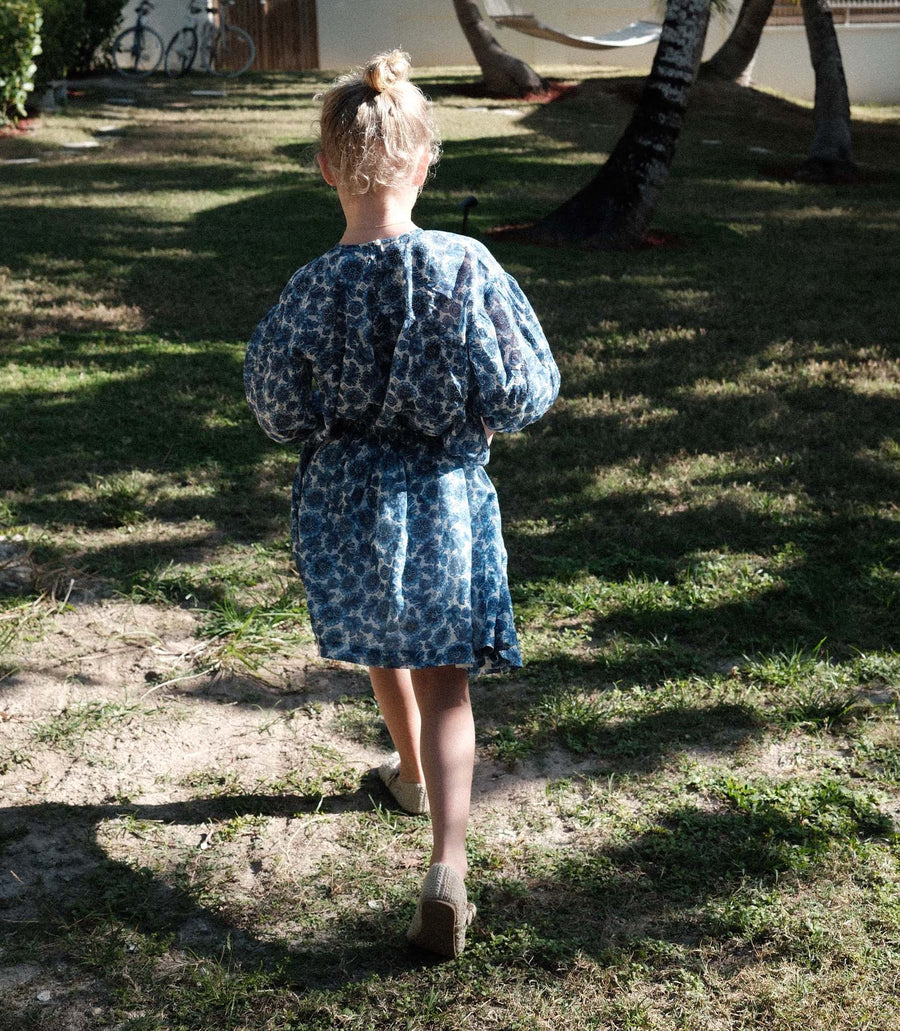 MILIANNE SKIRT -- BLEU SOLEIL FLEURIT