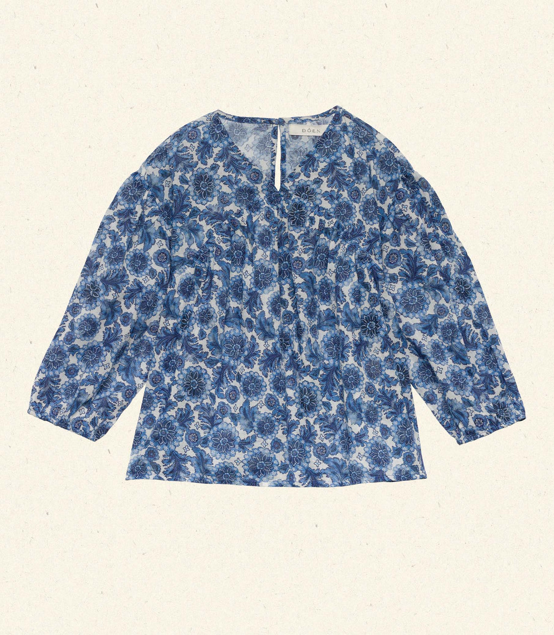 LITTLE MARCHE TOP -- BLEU SOLEIL FLEURIT