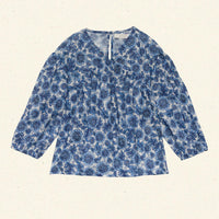 LITTLE MARCHE TOP -- BLEU SOLEIL FLEURIT
