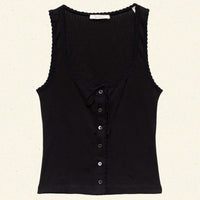LOIS TANK -- BLACK QUELLE JOLIE POINTELLE