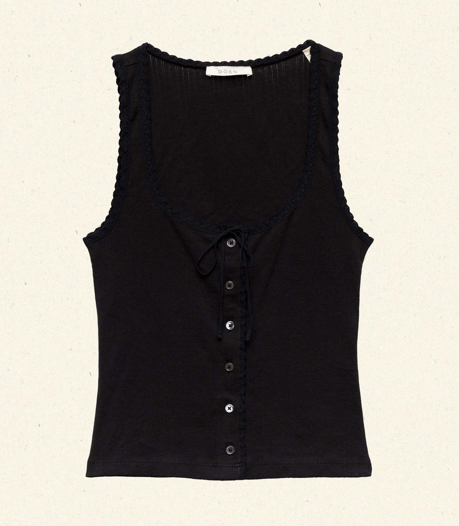 LOIS TANK -- BLACK QUELLE JOLIE POINTELLE