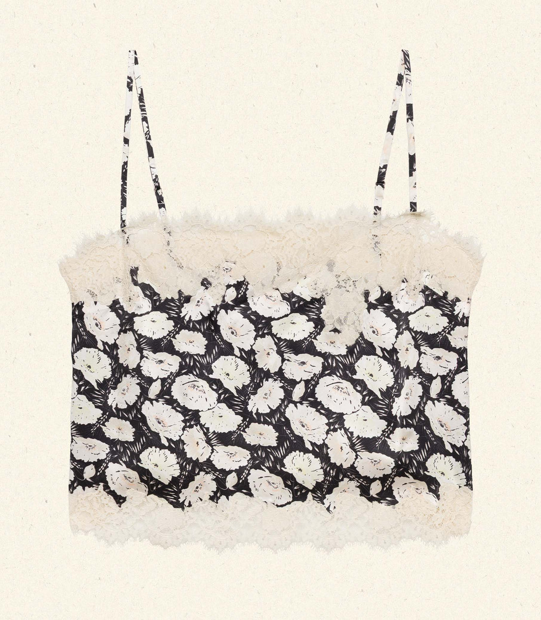 LOURE TOP -- NOIR FLEURS D'ANEMONE