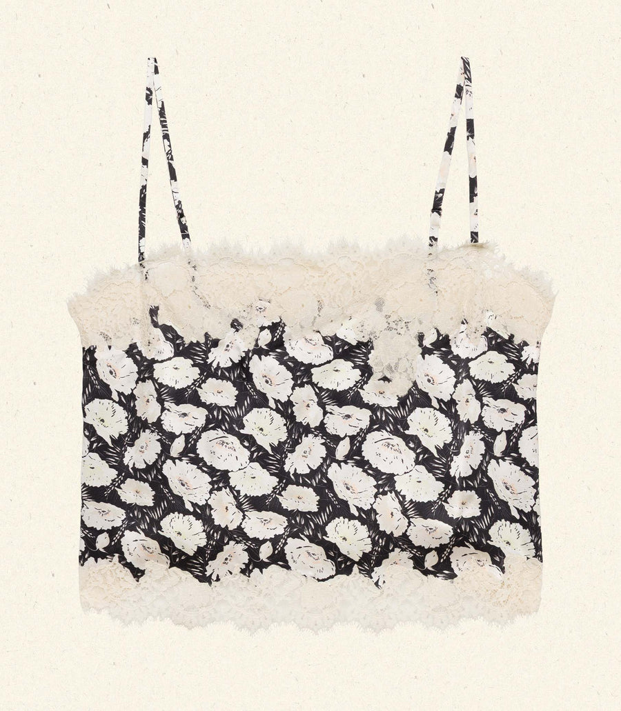 LOURE TOP -- NOIR FLEURS D'ANEMONE