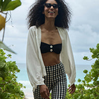 LULA CROP PANT -- NOIR MARJORIE GINGHAM