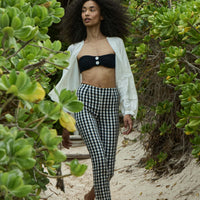 LULA CROP PANT -- NOIR MARJORIE GINGHAM