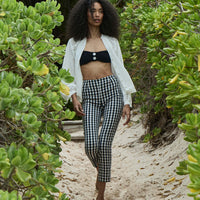 LULA CROP PANT -- NOIR MARJORIE GINGHAM