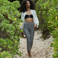 LULA CROP PANT -- NOIR MARJORIE GINGHAM