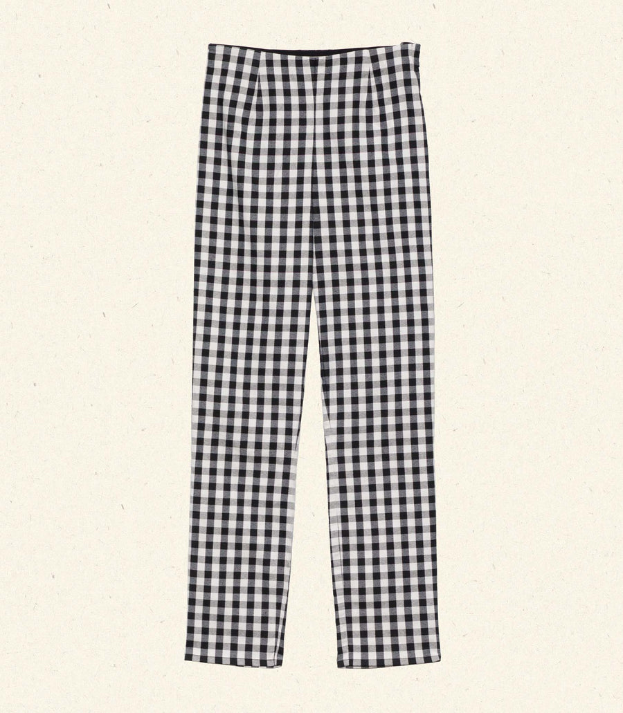 LULA CROP PANT -- NOIR MARJORIE GINGHAM