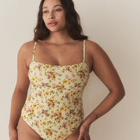 MARBELLA MAILLOT -- CITRON PANSY FLORAL