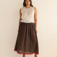 MARICETTE SKIRT -- NOIR MONTMARTRE FOULARD