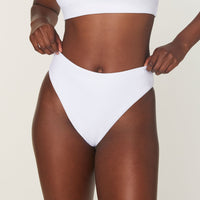 The 90s High Waist Bikini Bottom - Eco Nylon - White