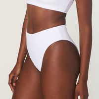 The 90s High Waist Bikini Bottom - Eco Nylon - White