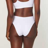 The 90s High Waist Bikini Bottom - Eco Nylon - White