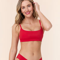The Maui Bikini Top - Flat - Cherry Red