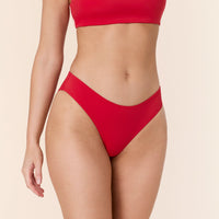The Classic Bikini Bottom - Flat - Cherry Red