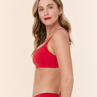 The Maui Bikini Top - Flat - Cherry Red