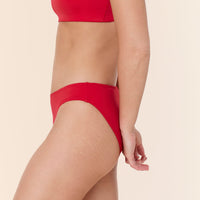 The Classic Bikini Bottom - Flat - Cherry Red