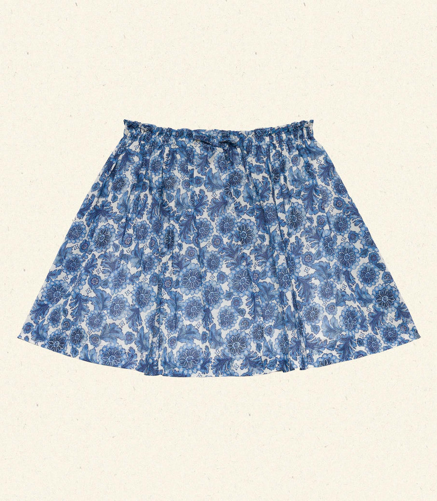 MILIANNE SKIRT -- BLEU SOLEIL FLEURIT