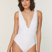 The Mykonos One Piece - Eco Nylon - White - Long Torso