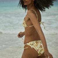 POSITANO BIKINI BOTTOM -- CITRON PANSY FLORAL