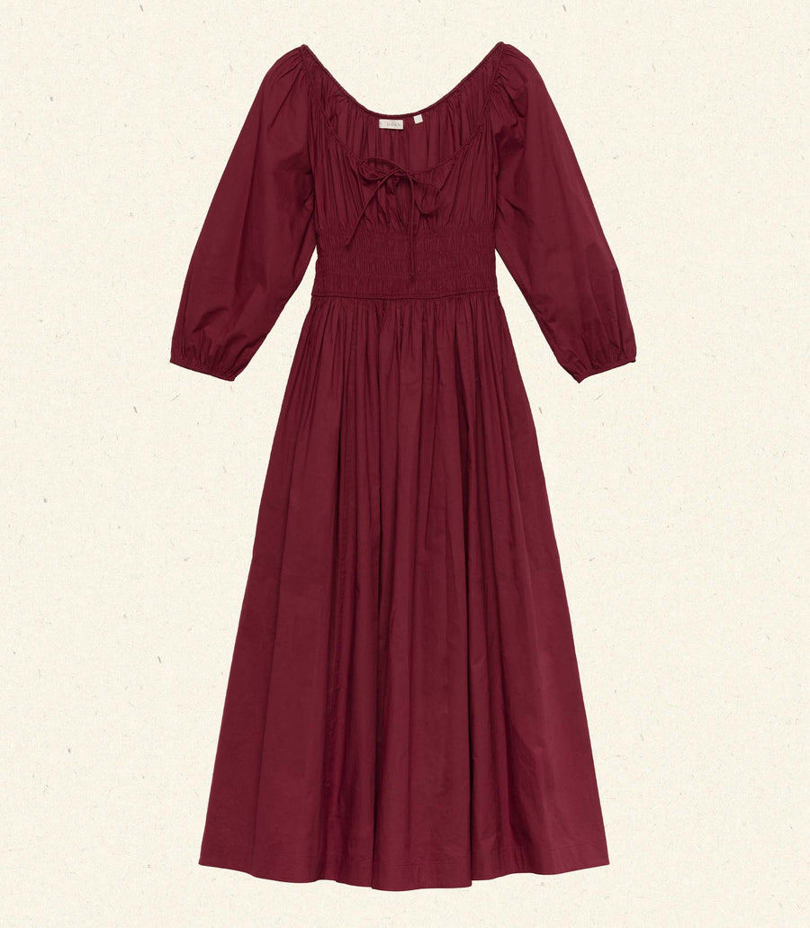 QUINTESSA DRESS -- DEEP CRIMSON
